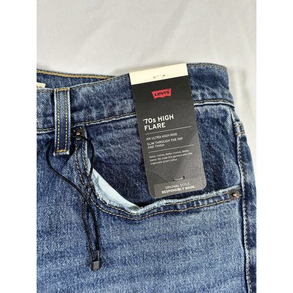 Levi's Women's 70s High Rise Flare Distressed Medium Wash Jeans Size 33 NWT - Picture 5 of 14